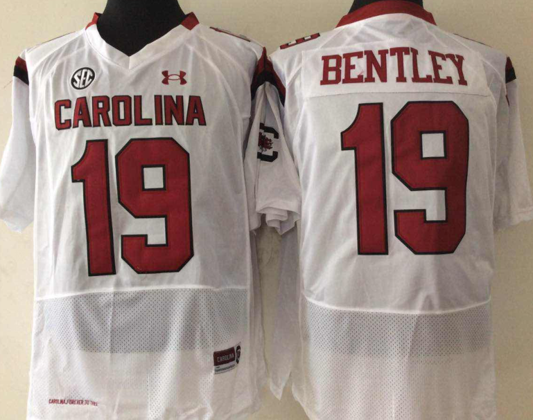 NCAA Men South Carolina Gamecock #19 White->ncaa teams->NCAA Jersey